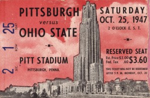 1947_College_Football_Ohio State vs. Pittsburgh_Pitt Stadium_Row One Brand Ticket Stub